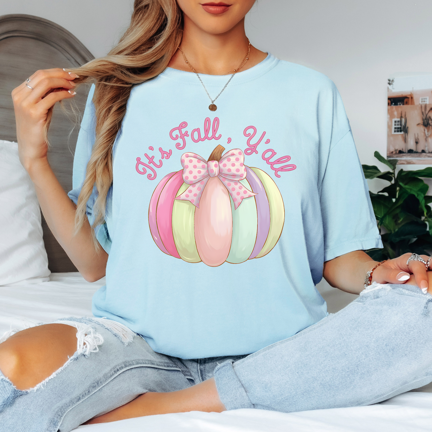 It's Fall Y'all Pastel Pumpkin Shirt