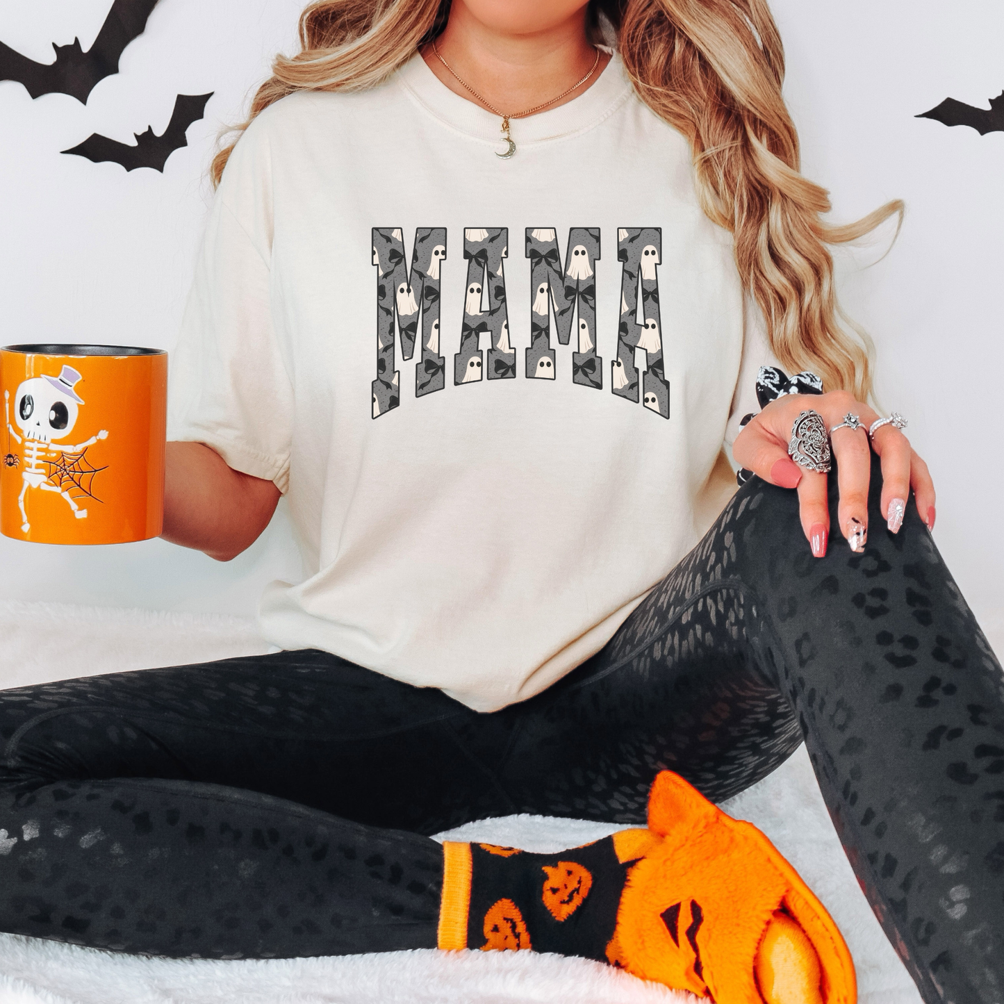 Halloween Mama Tee With Ghosts