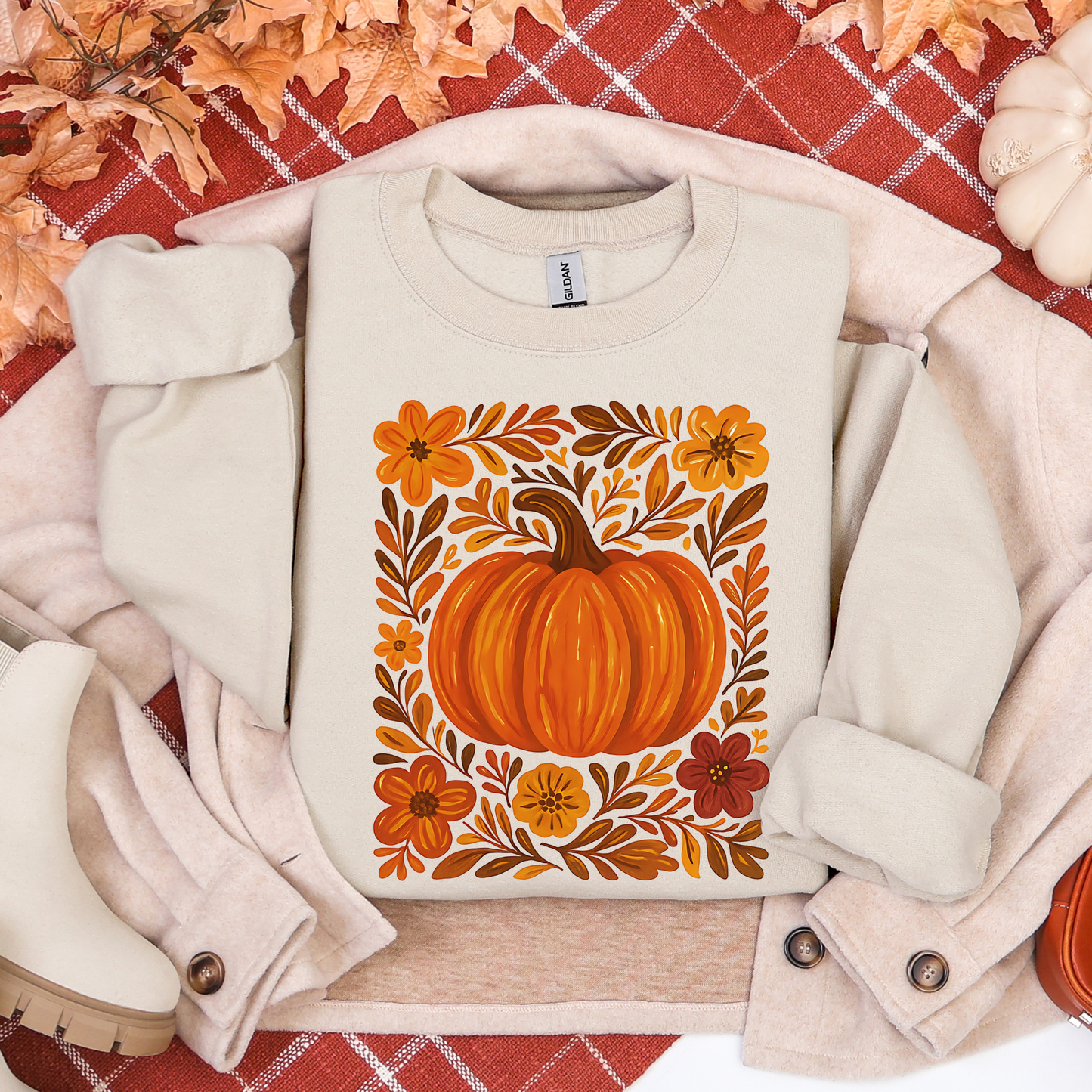 Fall Floral Pumpkin Sweatshirt