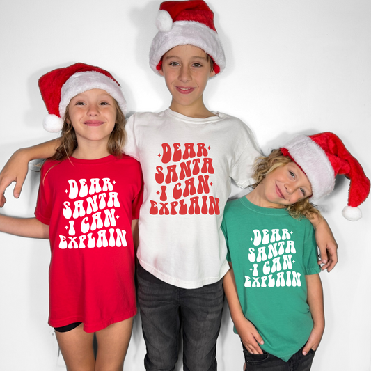 Dear Santa I Can Explain Youth Christmas Shirt