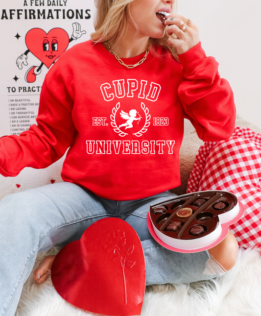 Red Sweatshirt With Cupid University
