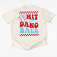 White t-shirt with 'Hit the Dang Ball' text and baseball graphics on a white background