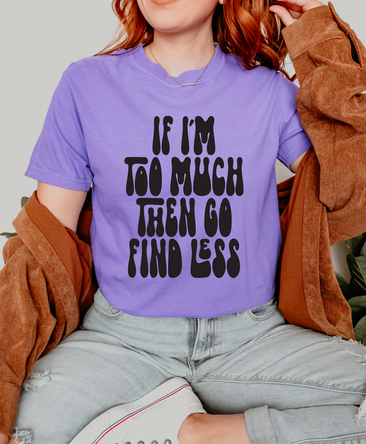 If I'm Too Much, Go Find Less
