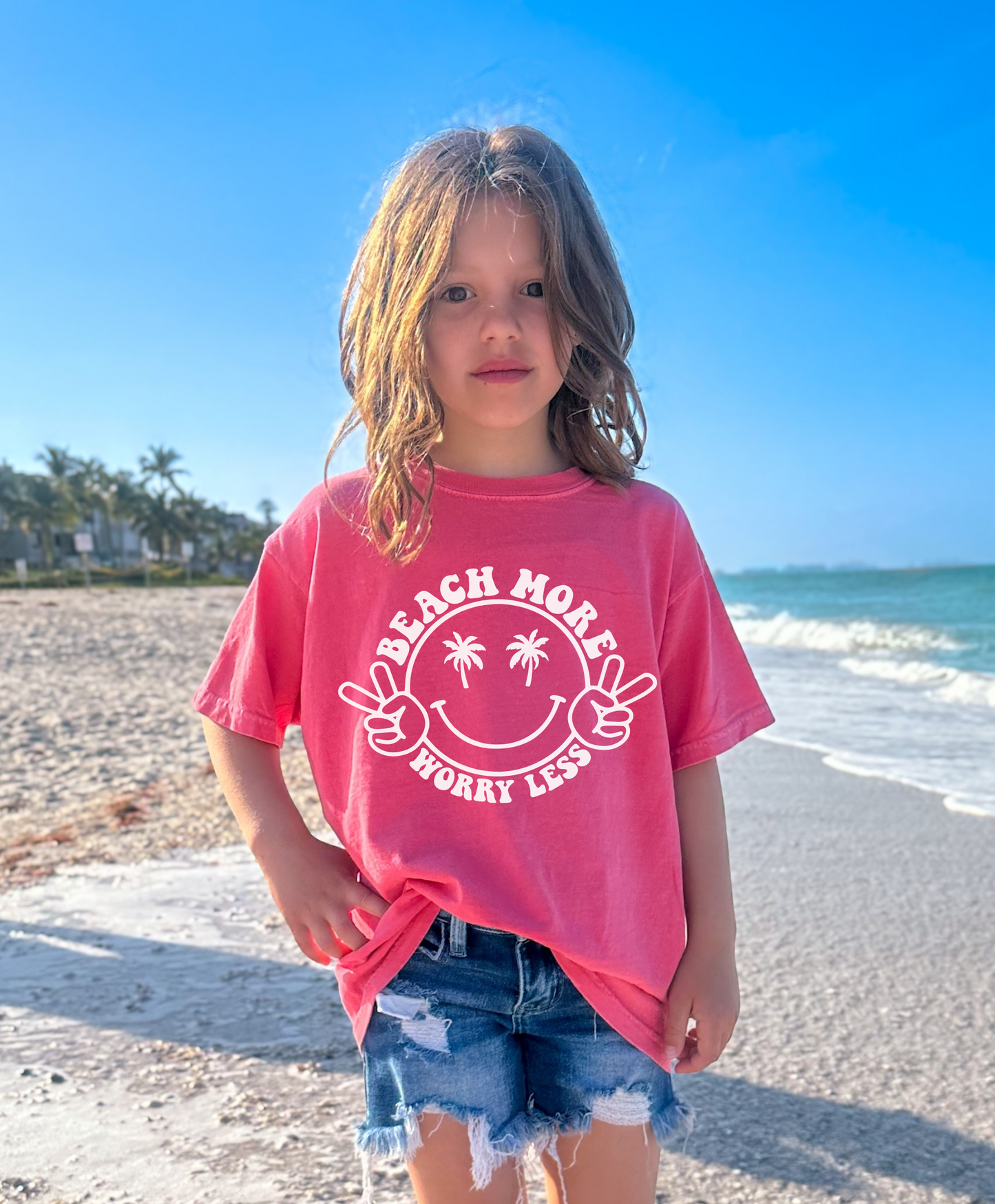 Beach More Worry Less Kids Shirt