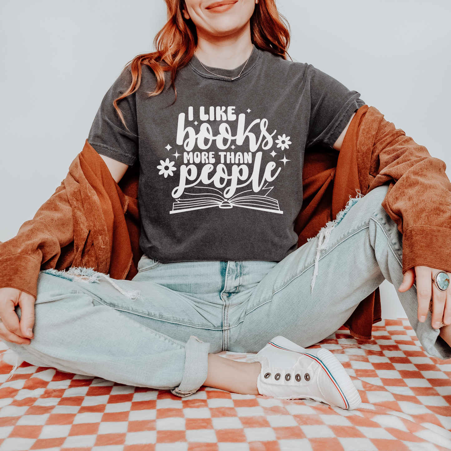 I Like Books More Than People Tee