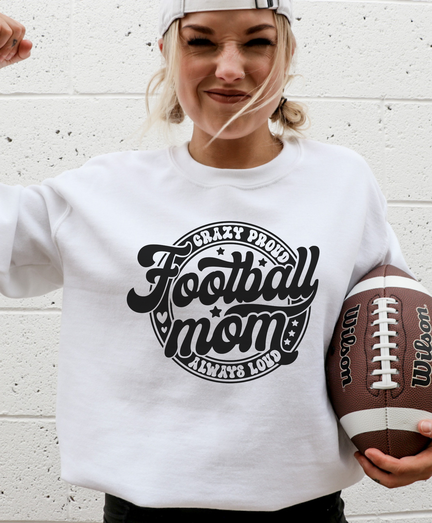 Crazy Proud Always Loud Football Mom Sweatshirt