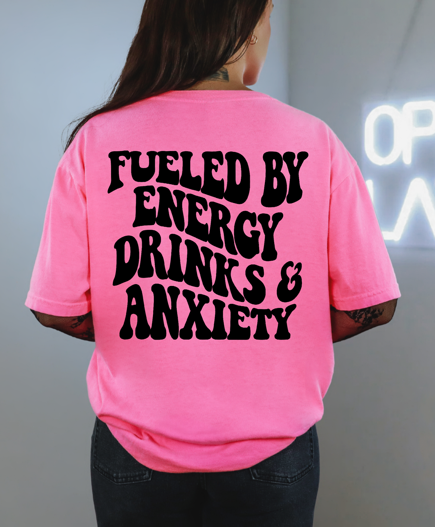 Fueled By Energy Drinks And Anxiety Shirt