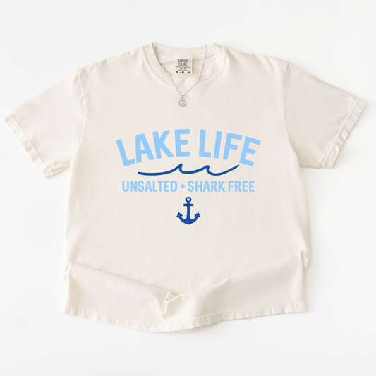 Lake Life. Unsalted. Shark Free Shirt