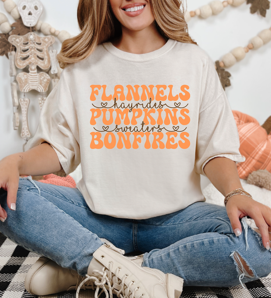 Flannels, Hayrides, Pumpkins, Sweaters, Bonfires Shirt