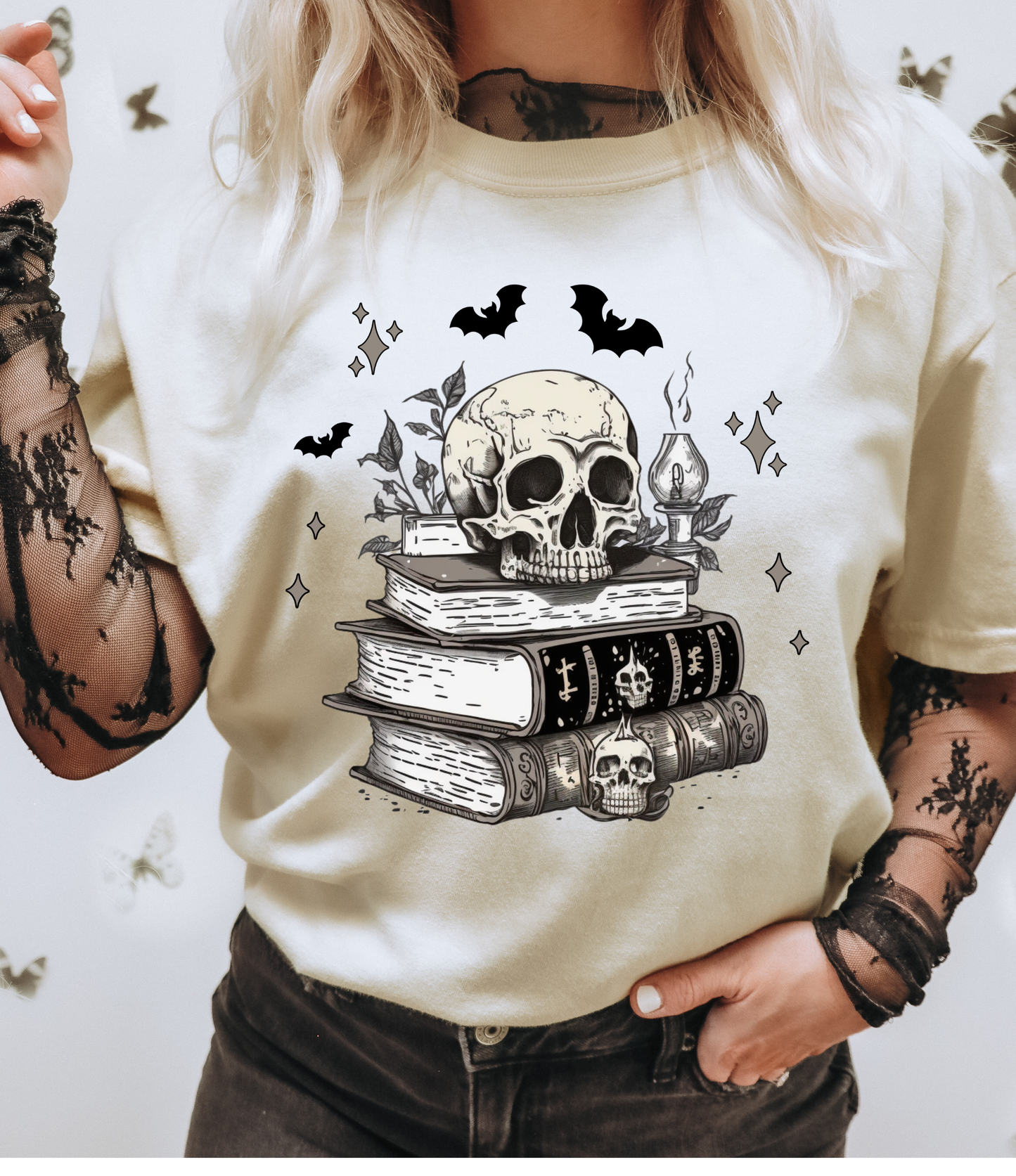 Skelly And Books Spooky Season Tee