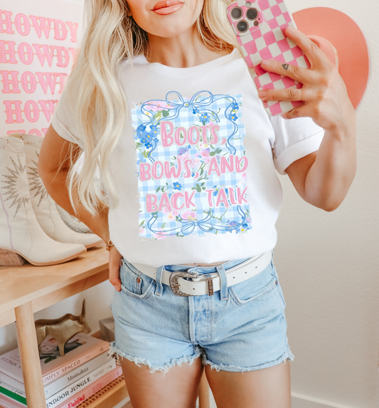 Boots Bows And Backtalk Floral Preppy Shirt