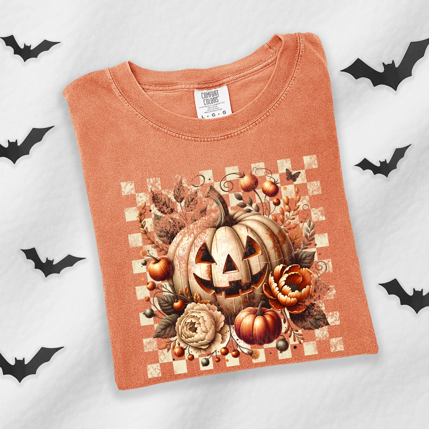Floral Pumpkin Halloween Shirt