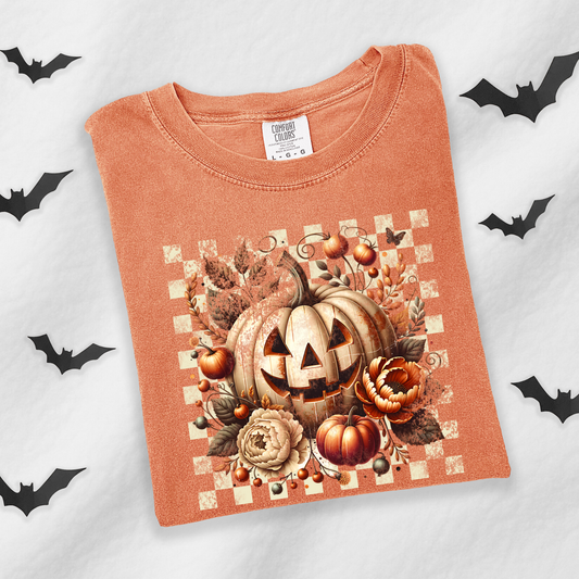 Floral Pumpkin Halloween Shirt