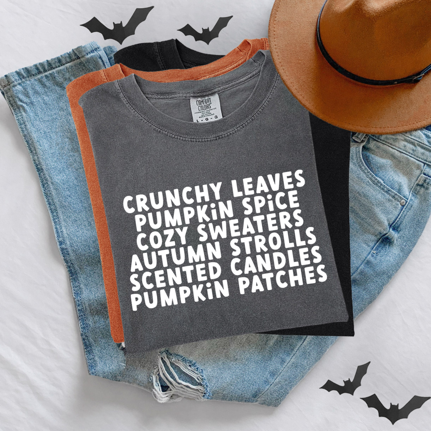 Crunchy Leaves, Pumpkin Spice, Autumn Strolls...Fall Things Shirt