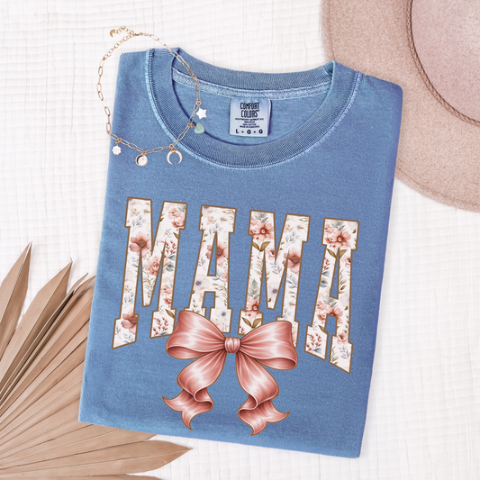 Mama Floral Bow Shirt