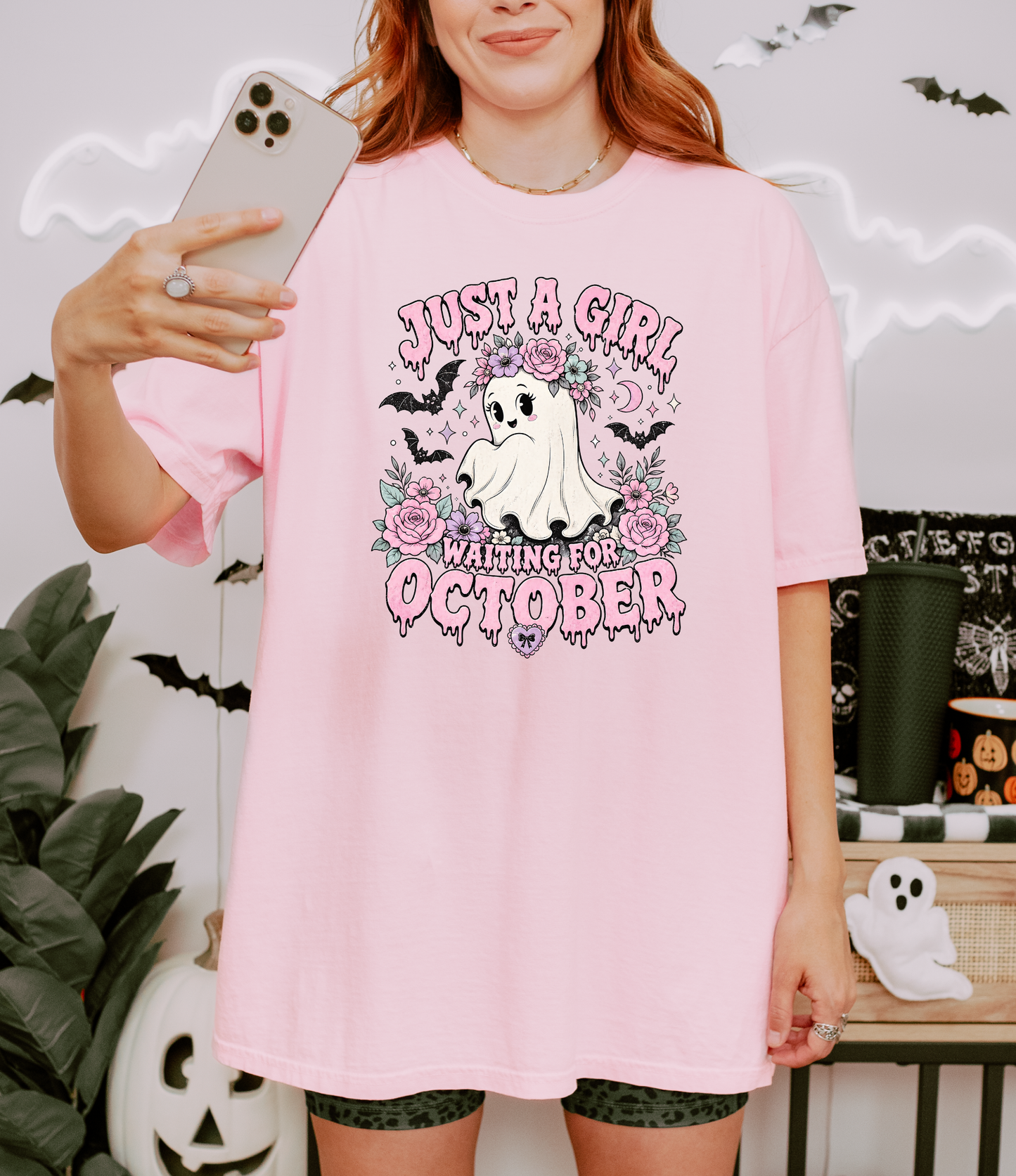 Just A Girl Waiting For Halloween Shirt