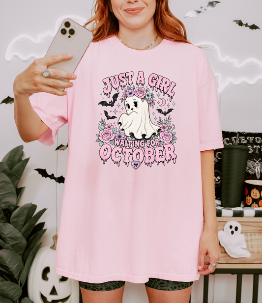Just A Girl Waiting For Halloween Shirt