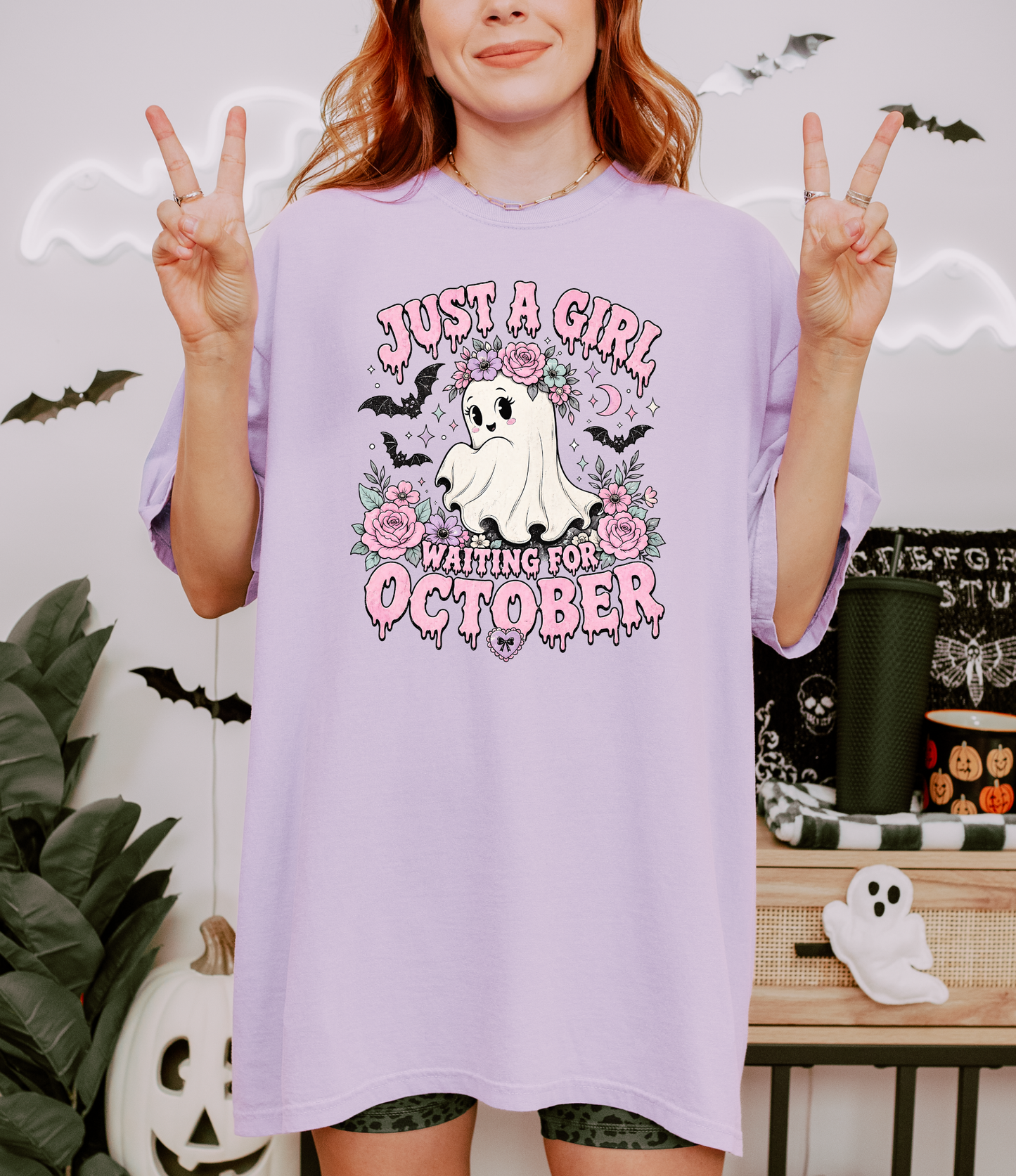 Just A Girl Waiting For Halloween Shirt