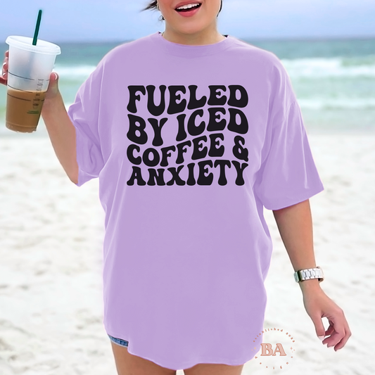 Fueled By Iced Coffee & Anxiety Graphic Tee