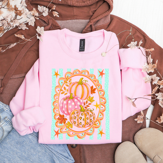 Preppy Colorful Fall Pumpkin Sweatshirt