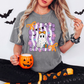 Trendy, Cute Ghost Halloween Shirt. Stripes And Bow